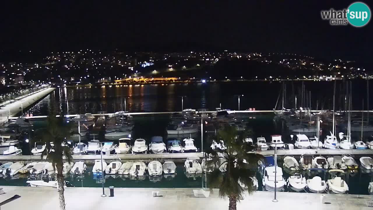 Webcam Koper – Panorama de la marina et de la promenade depuis le Grand Hotel Koper