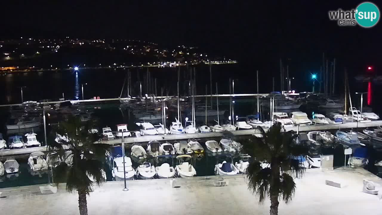 Webcam Koper – Panorama of the marina and promenade from the Grand Hotel Koper