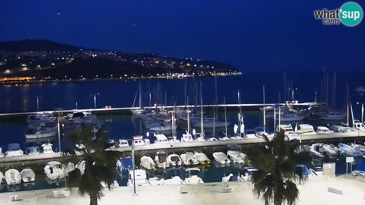 Webcam Koper – Panorama of the marina and promenade from the Grand Hotel Koper