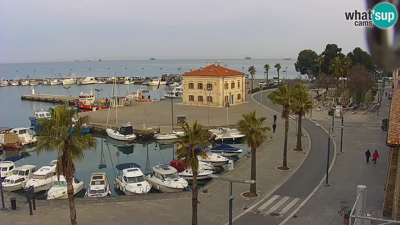 Spletna kamera Koper – Panorama na marino in promenado s Hotela Grand Koper