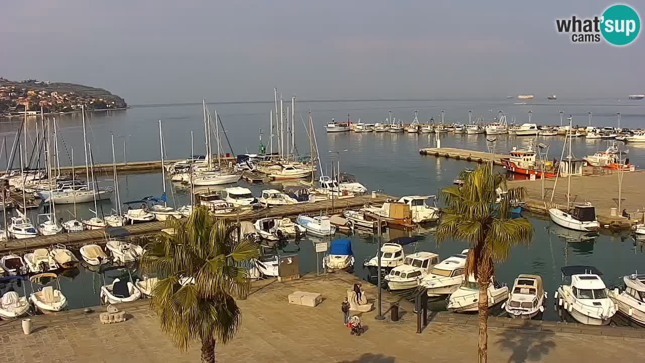 Webcam Koper – Panorama de la marina et de la promenade depuis le Grand Hotel Koper