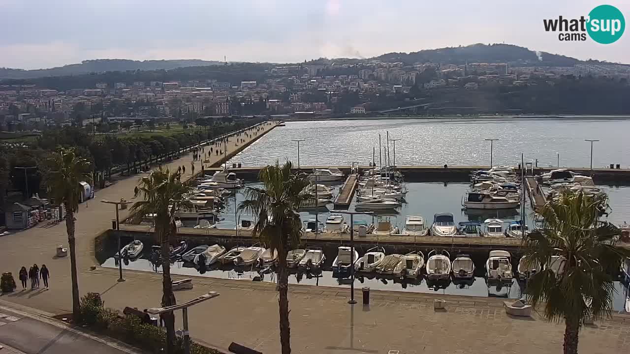 Camera en vivo Koper – puerto deportivo y paseo marítimo desde el Hotel Grand Koper