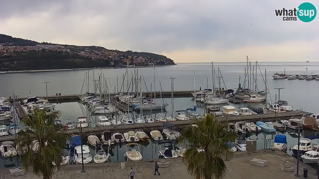 Webcam Koper – Panorama de la marina et de la promenade depuis le Grand Hotel Koper