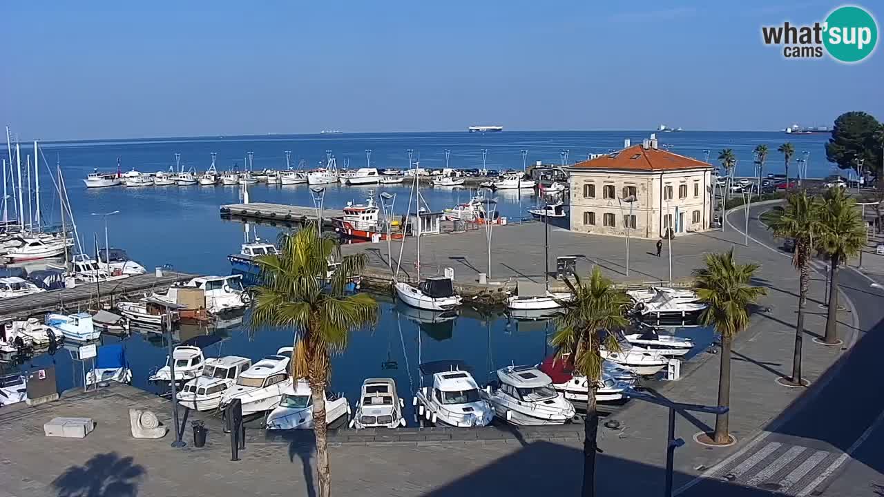 Spletna kamera Koper – Panorama na marino in promenado s Hotela Grand Koper