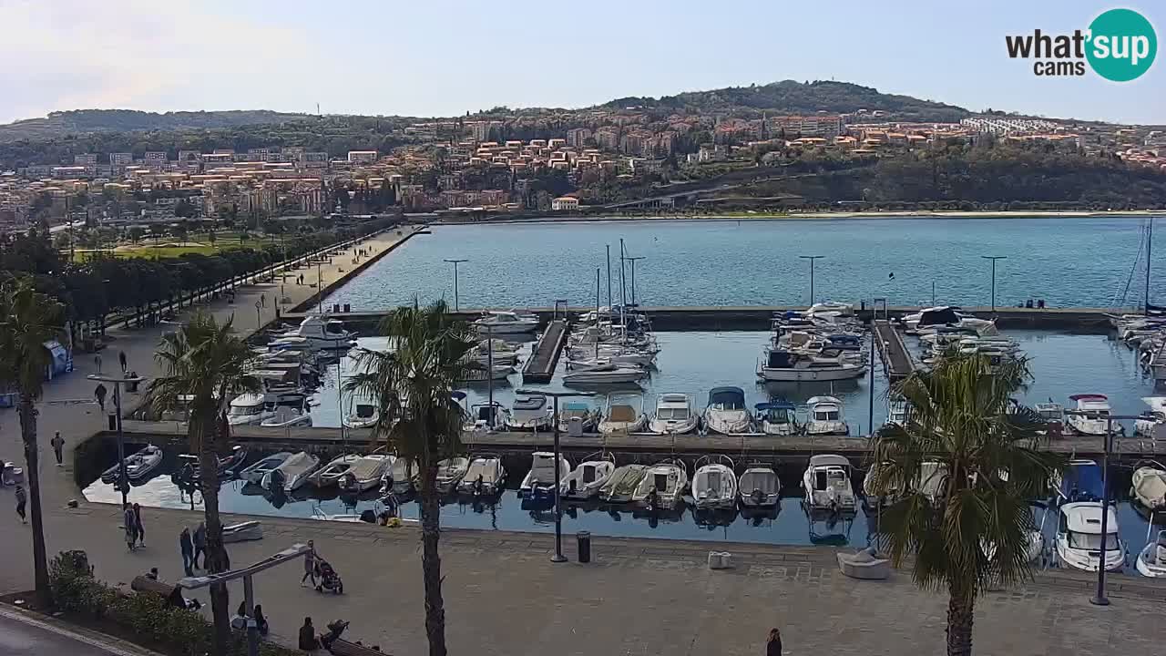 Webcam Koper – Panorama de la marina et de la promenade depuis le Grand Hotel Koper