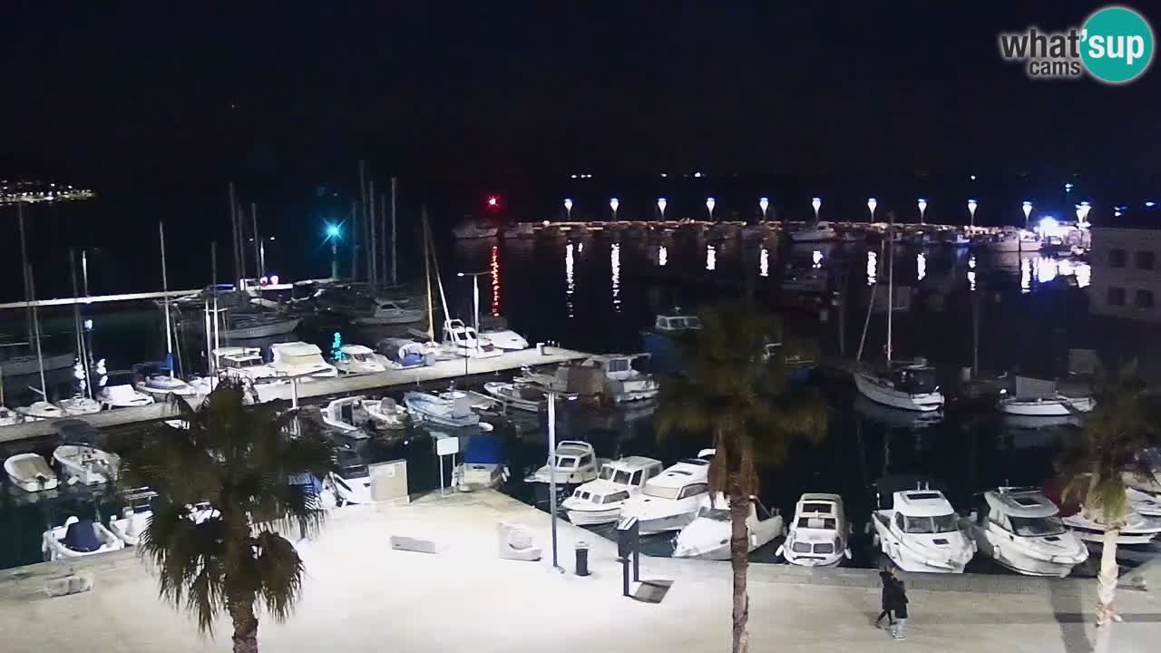 Webcam Koper – Panorama des Jachthafens und der Promenade vom Hotel Grand Koper