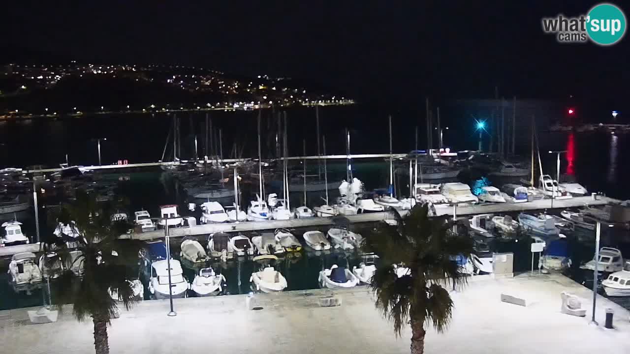 Webcam Koper – Panorama des Jachthafens und der Promenade vom Hotel Grand Koper