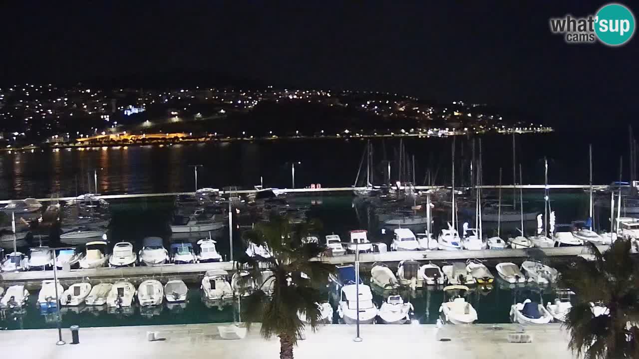 Webcam Koper – Panorama of the marina and promenade from the Grand Hotel Koper