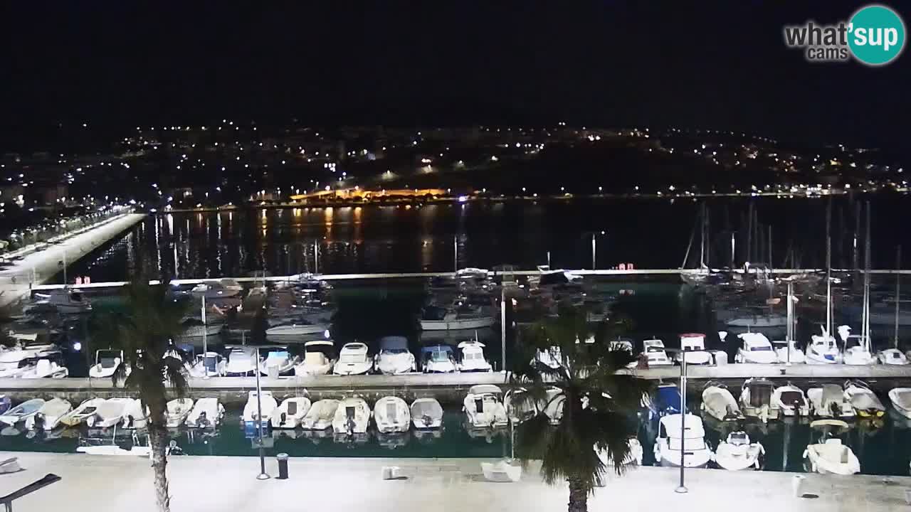 Webcam Koper – Panorama de la marina et de la promenade depuis le Grand Hotel Koper