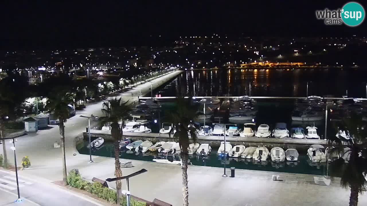 Webcam Koper – Panorama de la marina et de la promenade depuis le Grand Hotel Koper