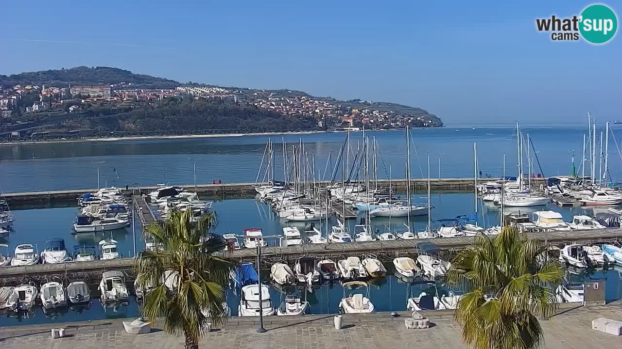 Camera en vivo Koper – puerto deportivo y paseo marítimo desde el Hotel Grand Koper