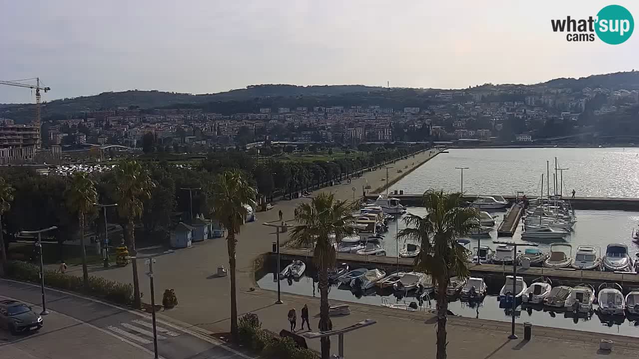 Spletna kamera Koper – Panorama na marino in promenado s Hotela Grand Koper