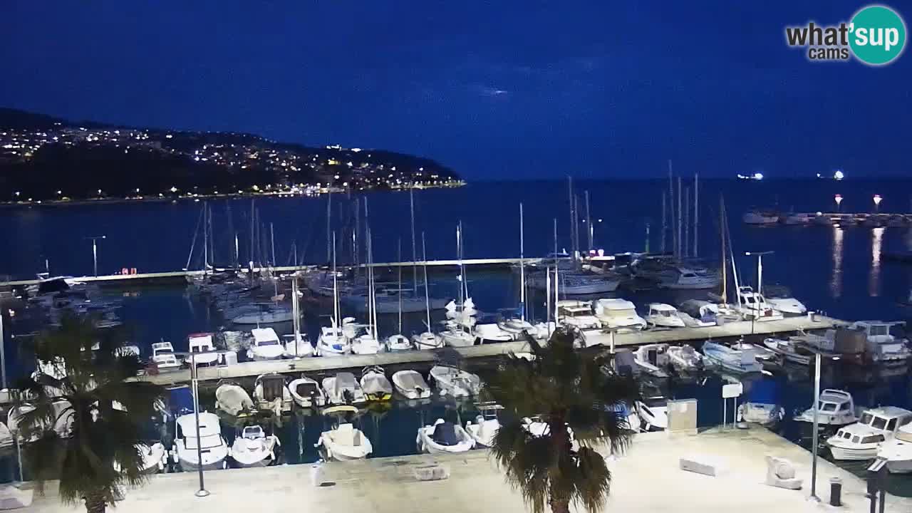 Webcam Koper – Panorama of the marina and promenade from the Grand Hotel Koper