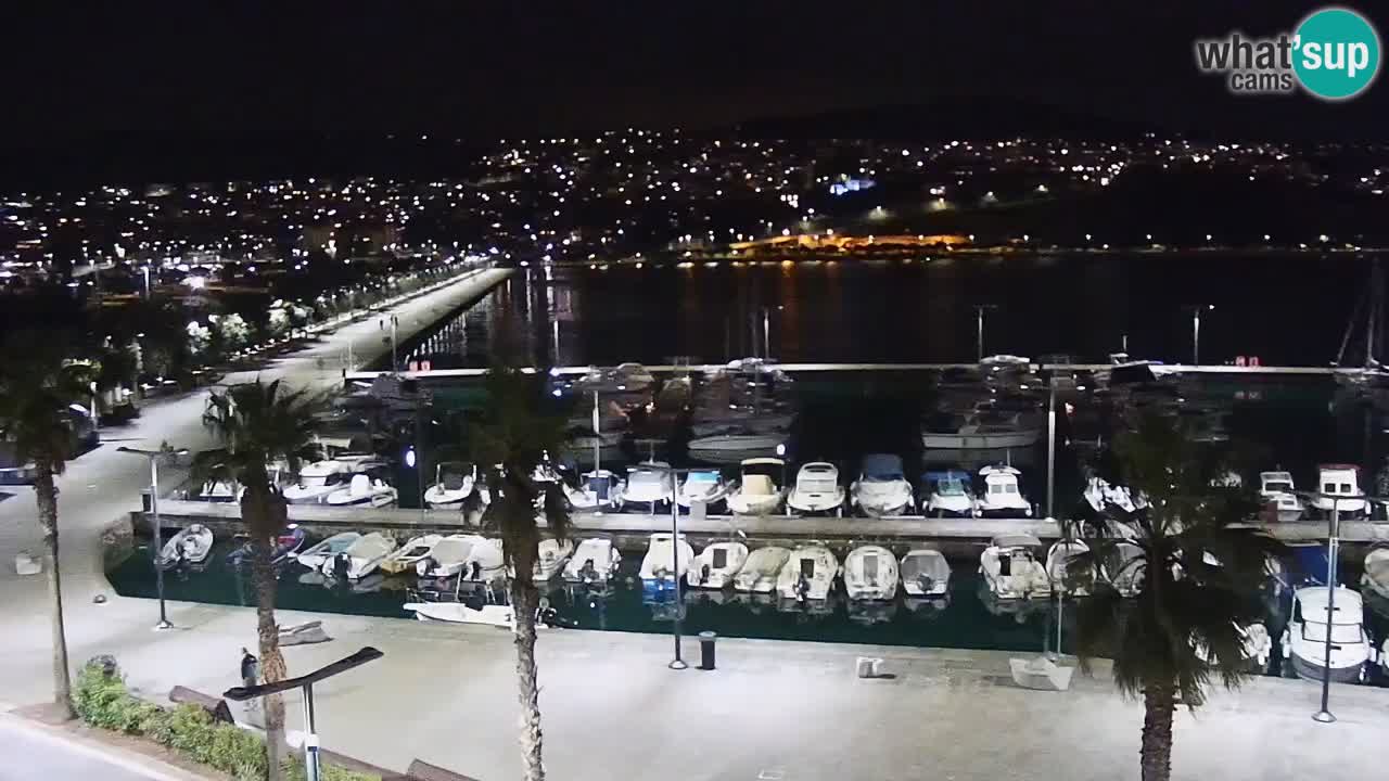 Webcam Koper – Panorama des Jachthafens und der Promenade vom Hotel Grand Koper