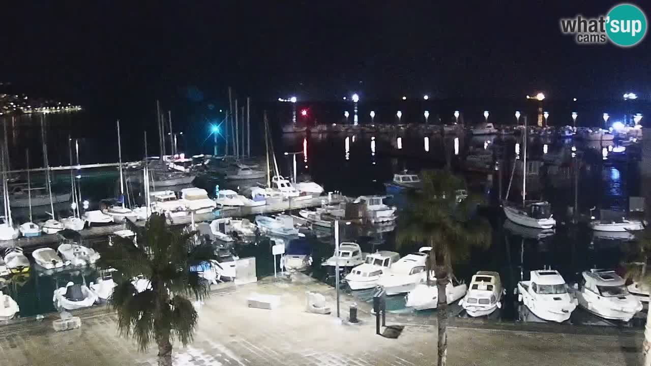 Webcam Koper – Panorama des Jachthafens und der Promenade vom Hotel Grand Koper