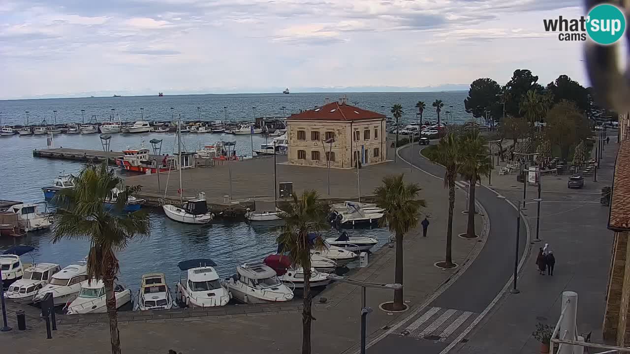 Camera en vivo Koper – puerto deportivo y paseo marítimo desde el Hotel Grand Koper
