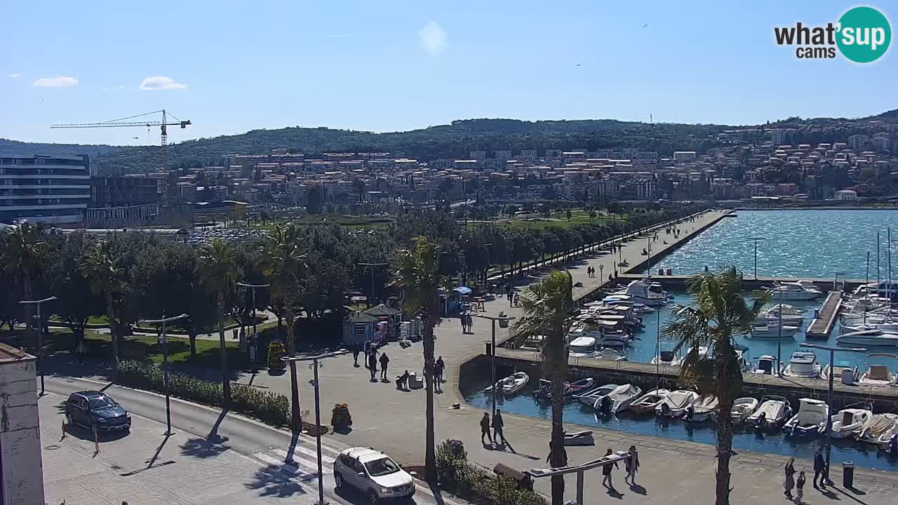 Webcam Koper – Panorama de la marina et de la promenade depuis le Grand Hotel Koper