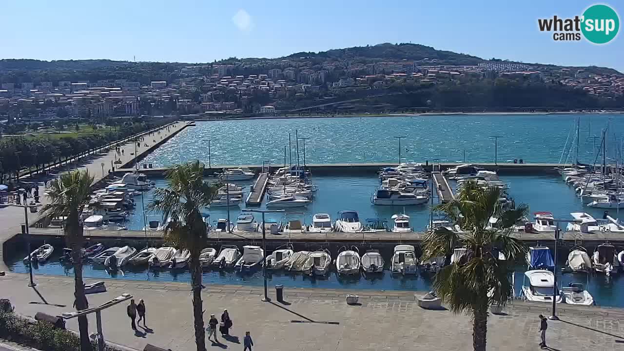 Webcam Koper – Panorama de la marina et de la promenade depuis le Grand Hotel Koper