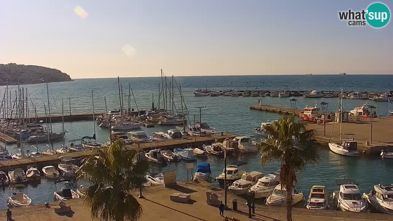 Webcam Koper – Panorama des Jachthafens und der Promenade vom Hotel Grand Koper