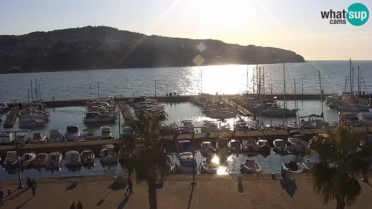 Camera en vivo Koper – puerto deportivo y paseo marítimo desde el Hotel Grand Koper