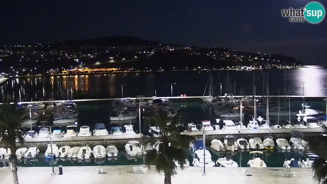 Webcam Koper – Panorama of the marina and promenade from the Grand Hotel Koper