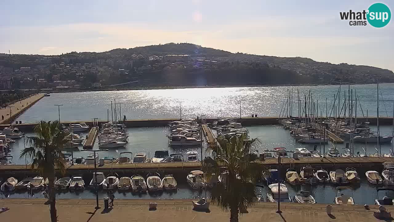 Spletna kamera Koper – Panorama na marino in promenado s Hotela Grand Koper