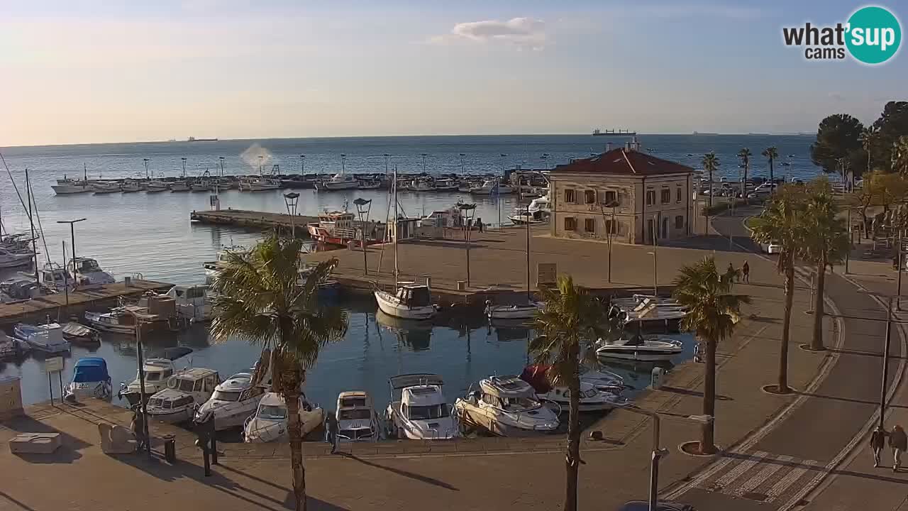 Webcam Koper – Panorama of the marina and promenade from the Grand Hotel Koper