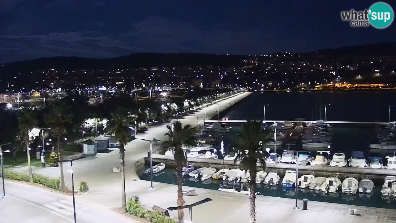Webcam Koper – Panorama des Jachthafens und der Promenade vom Hotel Grand Koper