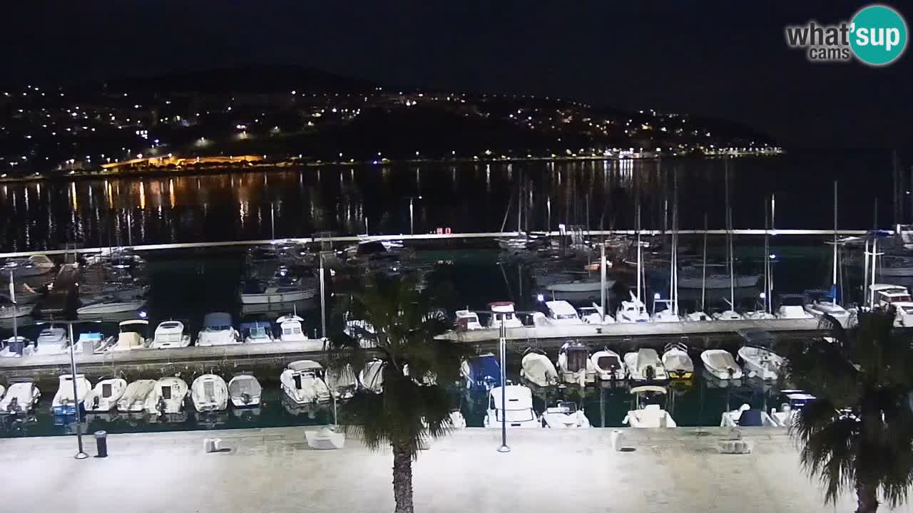 Webcam Koper – Panorama des Jachthafens und der Promenade vom Hotel Grand Koper
