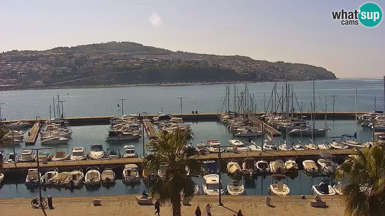 Webcam Koper – Panorama of the marina and promenade from the Grand Hotel Koper