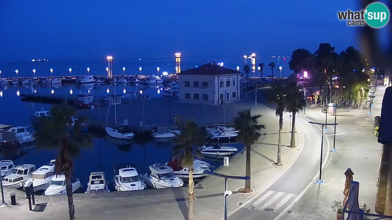 Webcam Koper – Panorama of the marina and promenade from the Grand Hotel Koper
