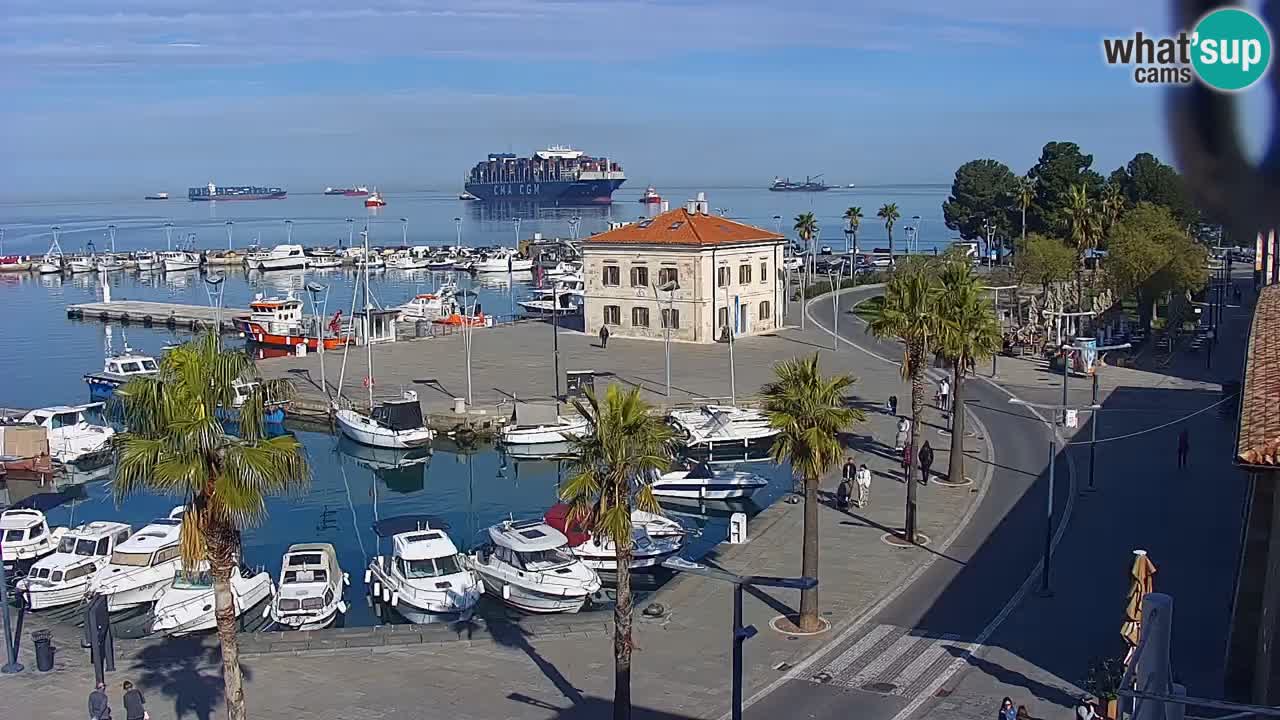 Spletna kamera Koper – Panorama na marino in promenado s Hotela Grand Koper