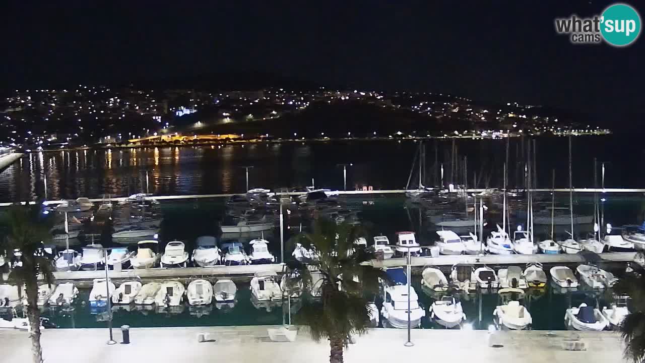 Webcam Koper – Panorama des Jachthafens und der Promenade vom Hotel Grand Koper