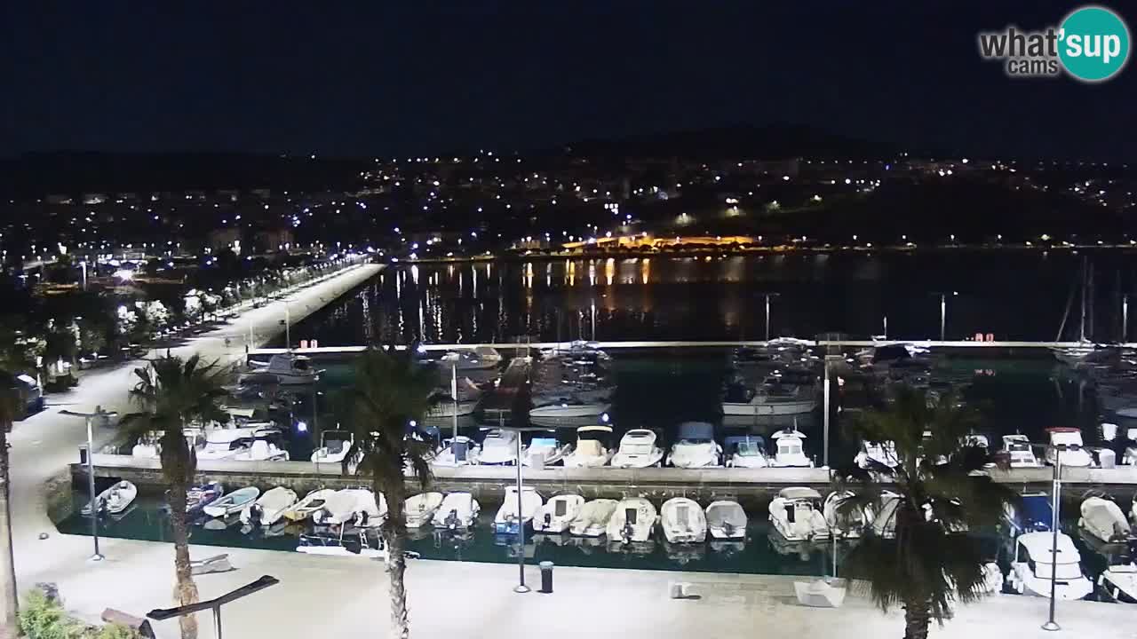 Webcam Koper – Panorama des Jachthafens und der Promenade vom Hotel Grand Koper