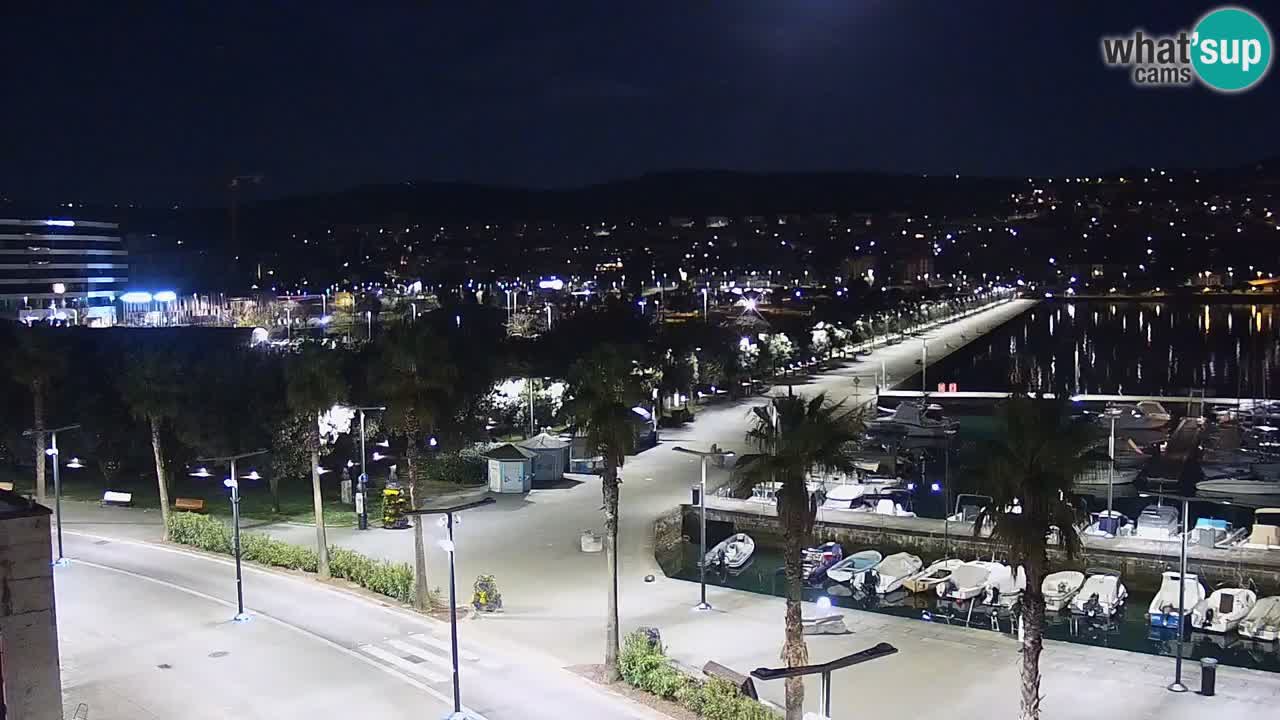 Webcam Koper – Panorama des Jachthafens und der Promenade vom Hotel Grand Koper