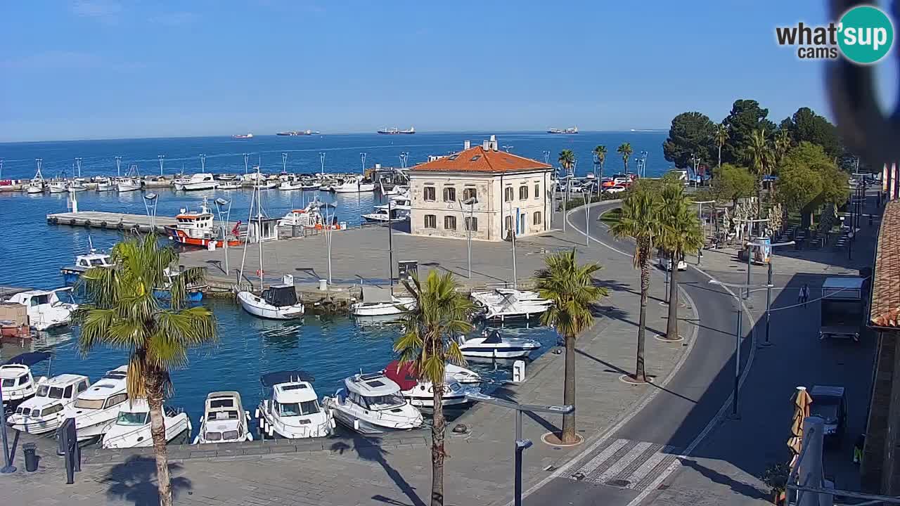 Webcam Koper – Panorama of the marina and promenade from the Grand Hotel Koper