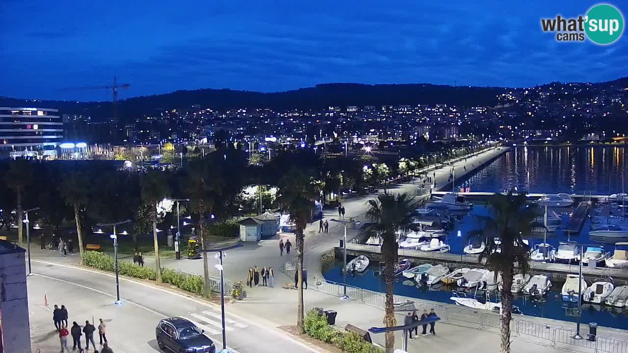 Webcam Koper – Panorama des Jachthafens und der Promenade vom Hotel Grand Koper