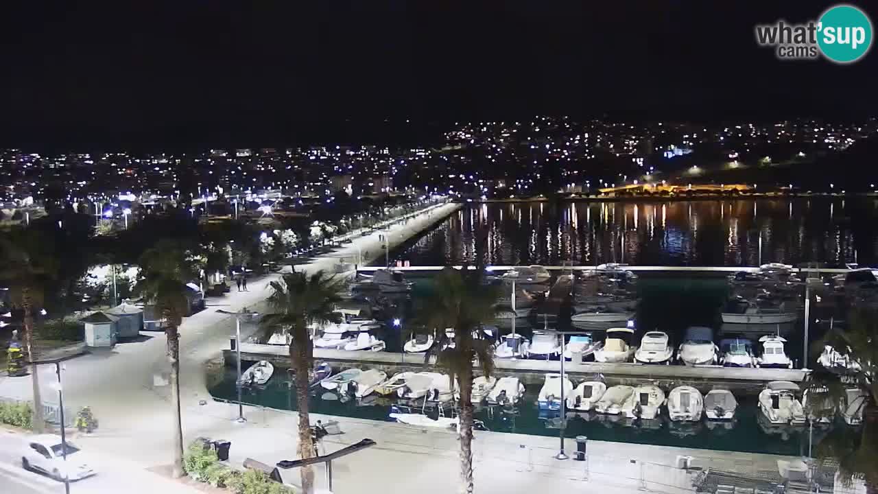 Webcam Koper – Panorama des Jachthafens und der Promenade vom Hotel Grand Koper