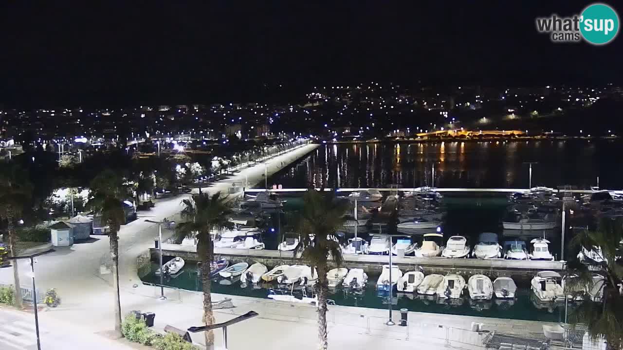 Webcam Koper – Panorama of the marina and promenade from the Grand Hotel Koper