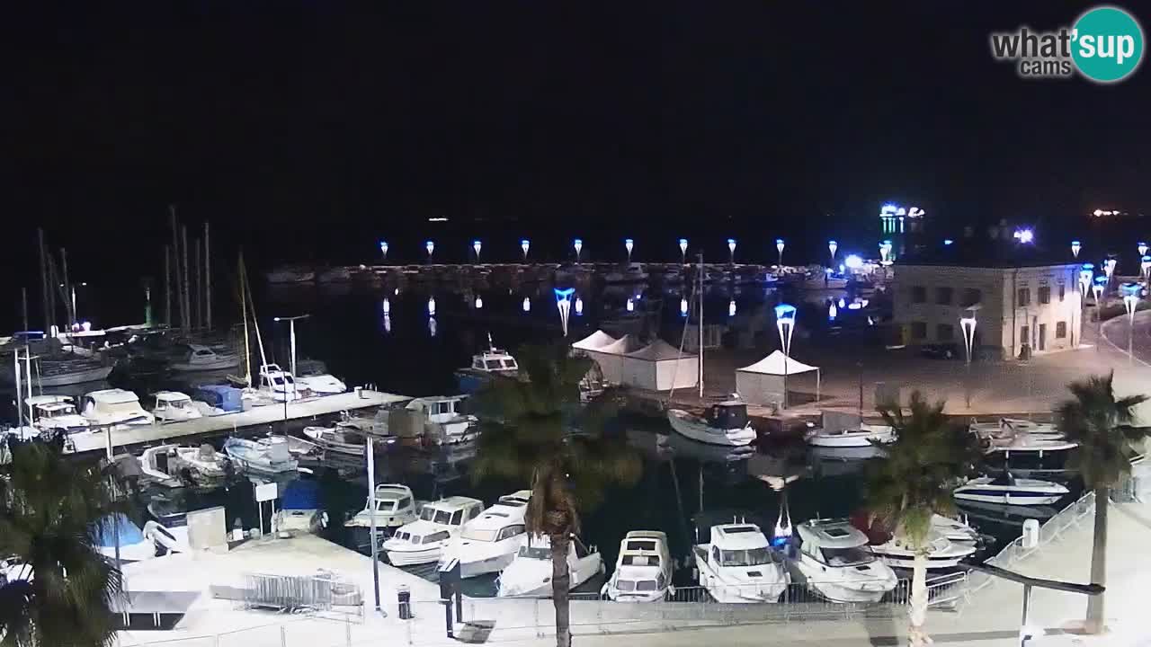 Webcam Koper – Panorama of the marina and promenade from the Grand Hotel Koper