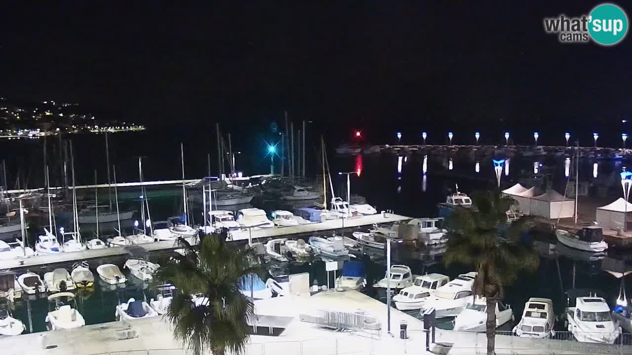 Webcam Koper – Panorama of the marina and promenade from the Grand Hotel Koper