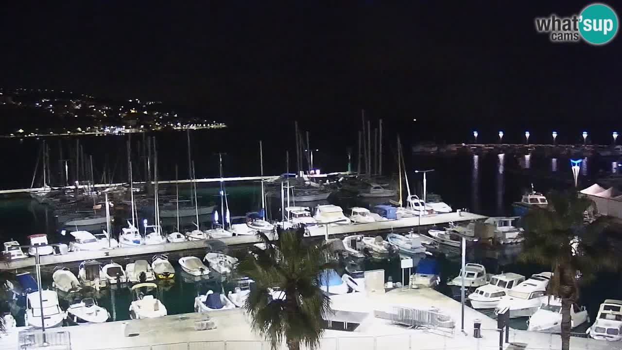 Webcam Koper – Panorama of the marina and promenade from the Grand Hotel Koper