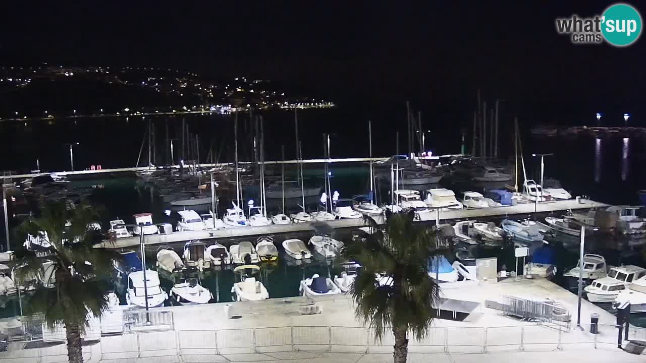 Webcam Koper – Panorama of the marina and promenade from the Grand Hotel Koper