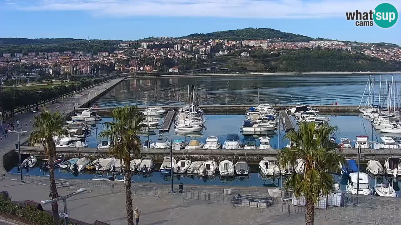 Camera en vivo Koper – puerto deportivo y paseo marítimo desde el Hotel Grand Koper