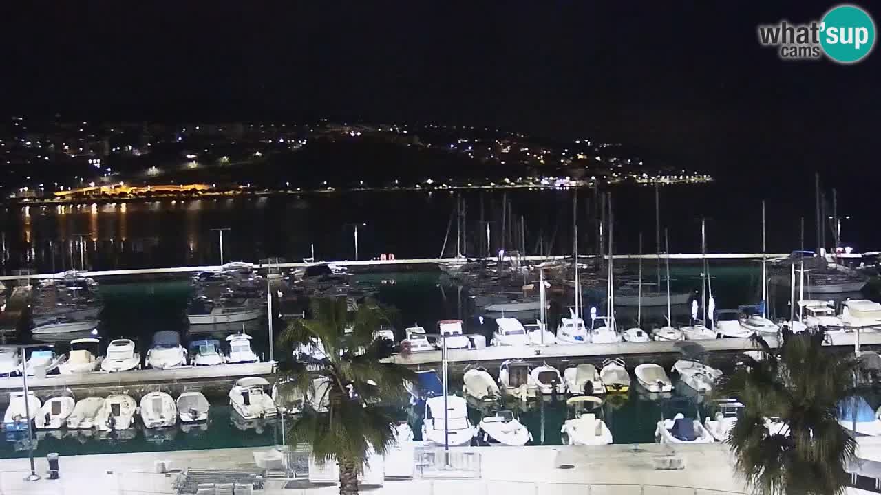 Webcam Koper – Panorama de la marina et de la promenade depuis le Grand Hotel Koper