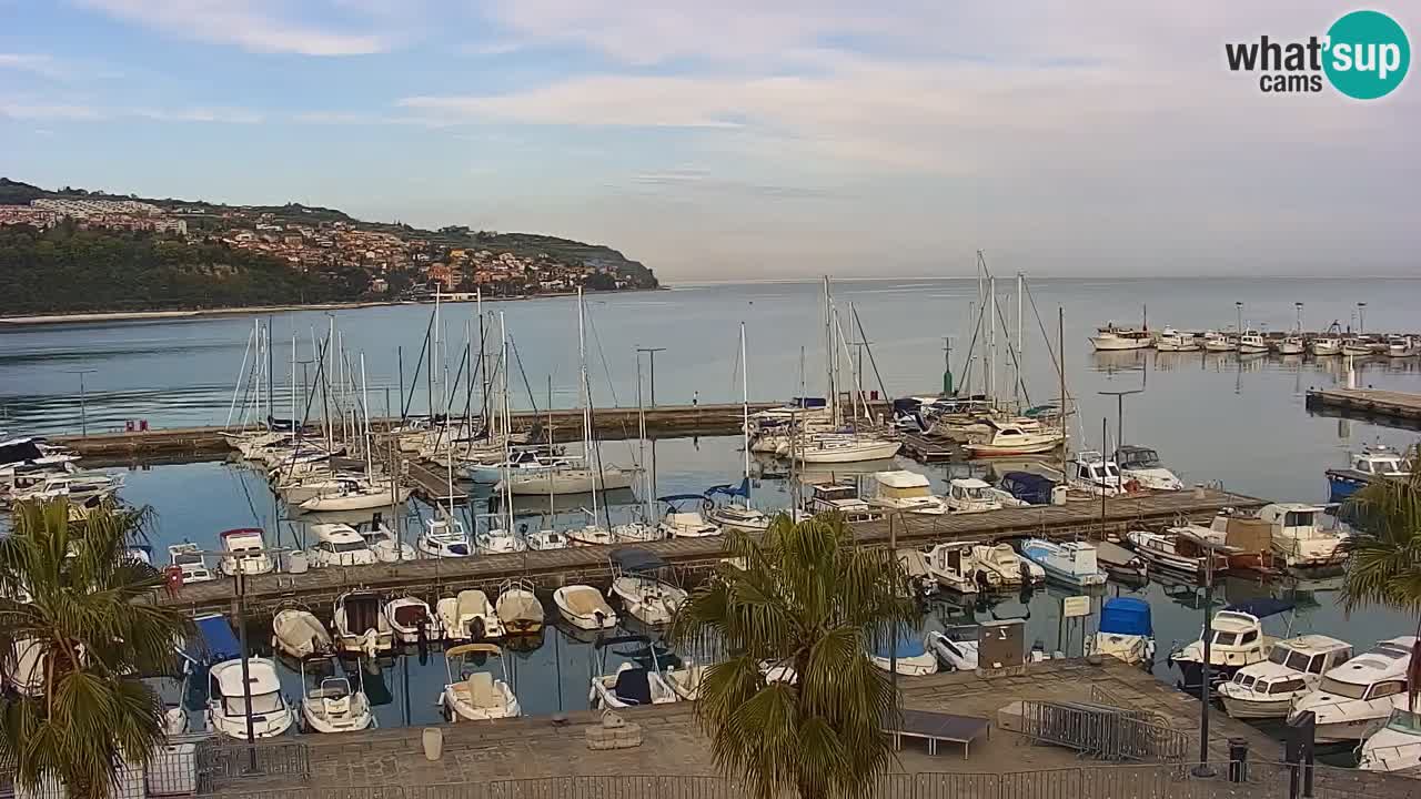 Webcam Koper – Panorama de la marina et de la promenade depuis le Grand Hotel Koper