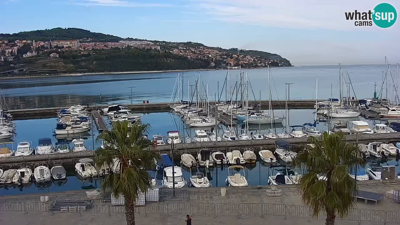 Webcam Koper – Panorama de la marina et de la promenade depuis le Grand Hotel Koper