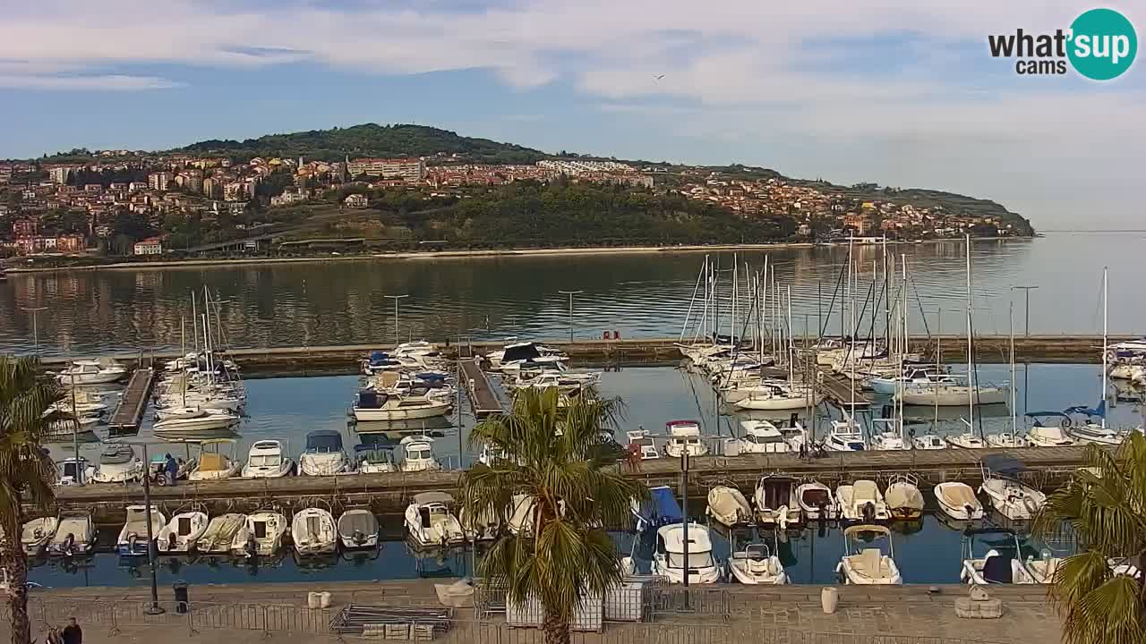 Webcam Koper – Panorama de la marina et de la promenade depuis le Grand Hotel Koper