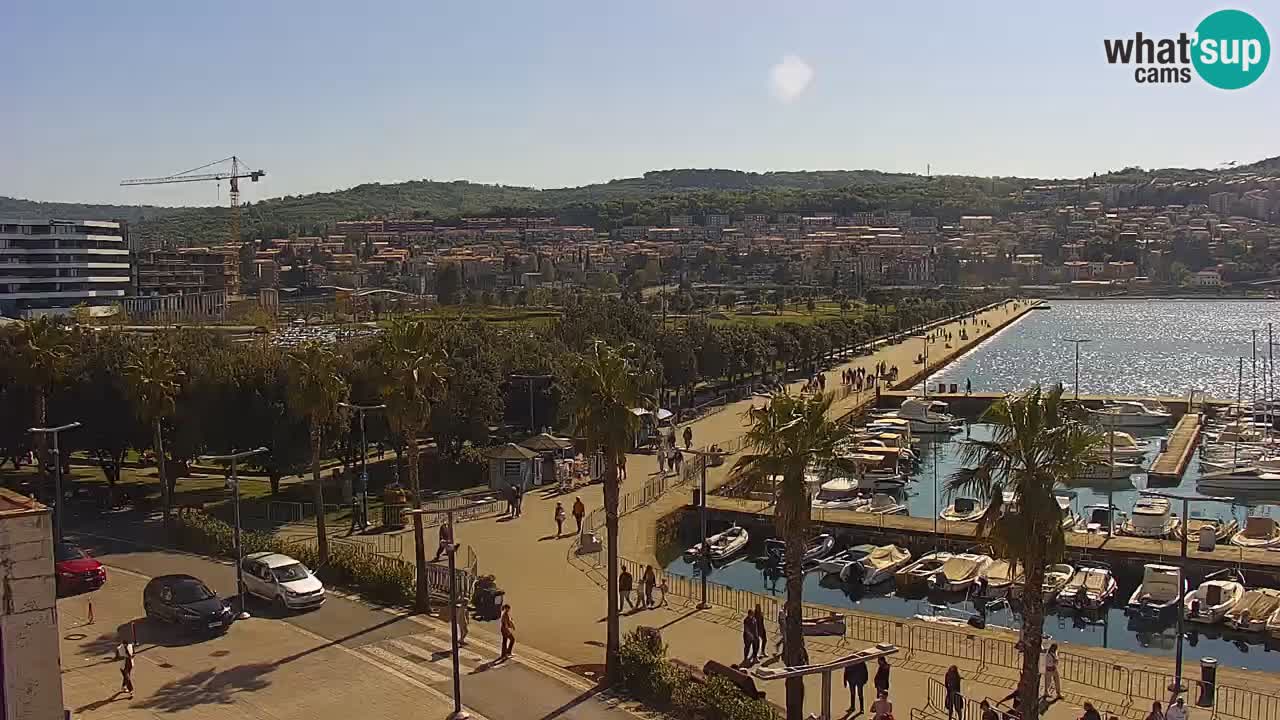 Camera en vivo Koper – puerto deportivo y paseo marítimo desde el Hotel Grand Koper