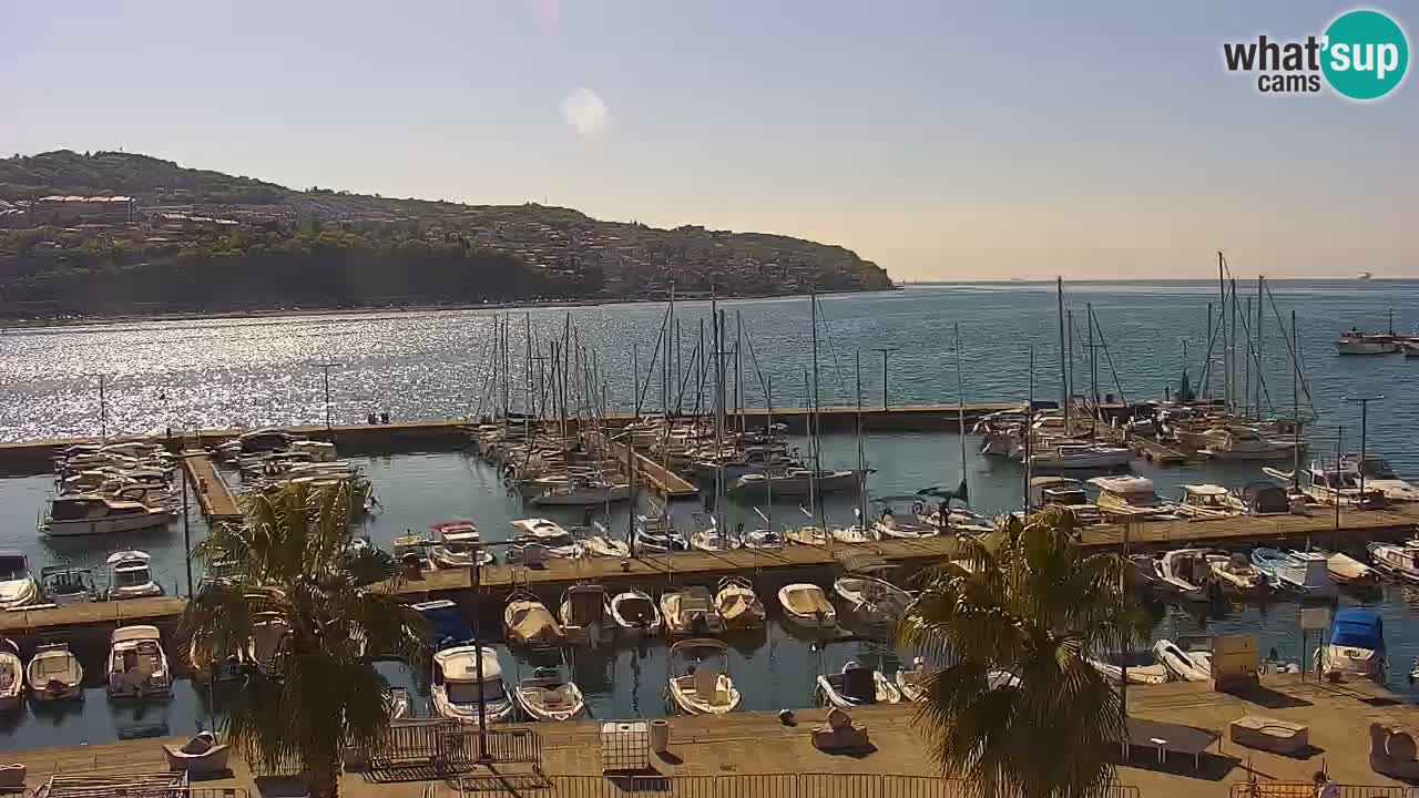 Webcam Koper – Panorama de la marina et de la promenade depuis le Grand Hotel Koper